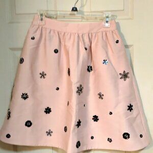Kate Spade - The Madison Ave Collection Pink Embellished A-line Skirt